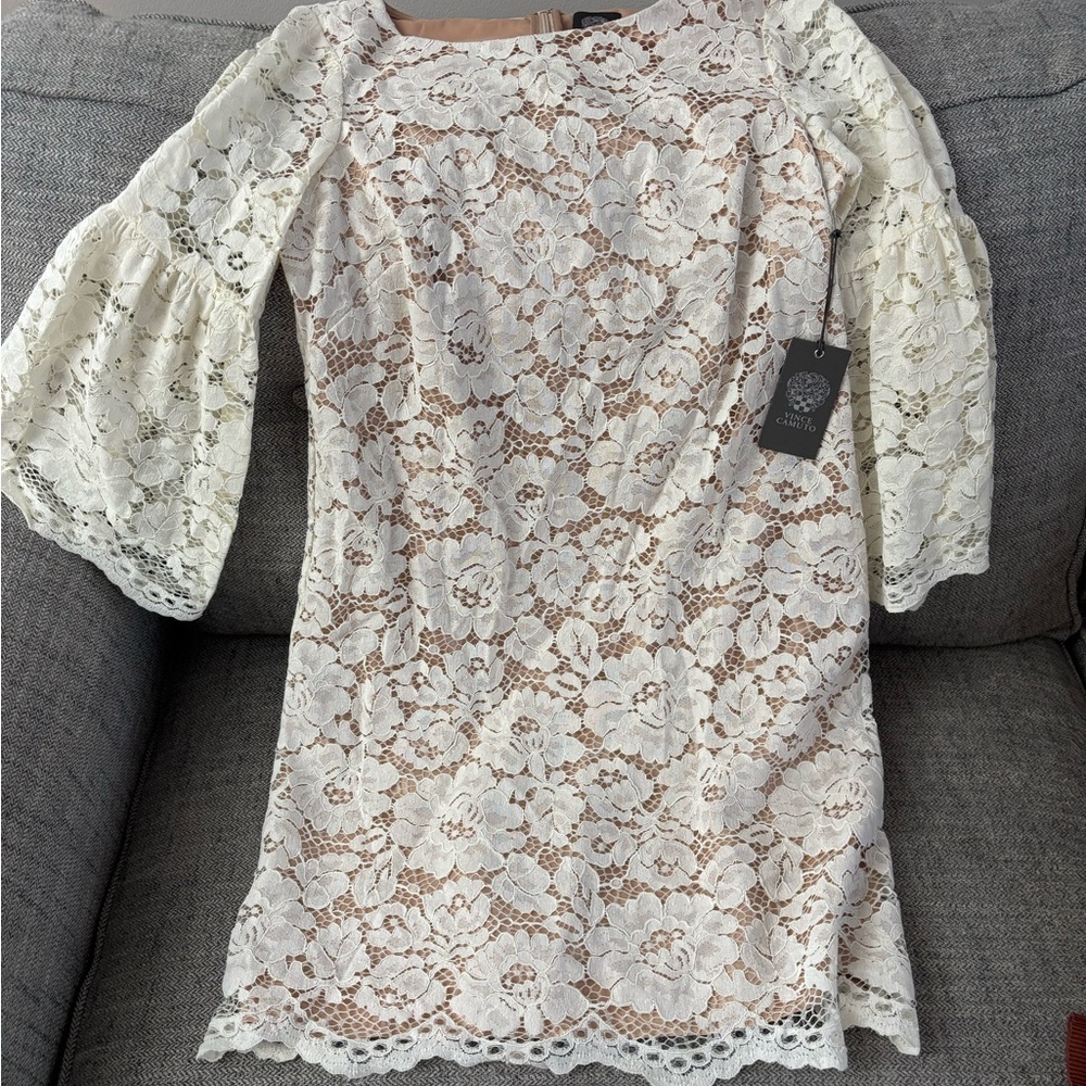 Vince Camuto white lace dress